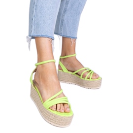 Sandales vertes Espadrille sur la plate-forme