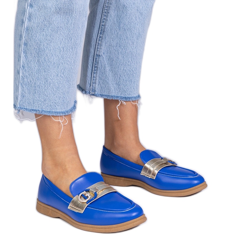 Blue Eco -Peather Locage avec zircons bleu