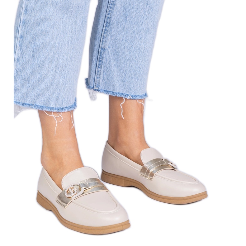 Muisseaux Eco-Luather Beige avec zircons