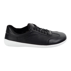 Olivier Chaussures en cuir minimaliste pour hommes aux pieds nus 0742wk pressé noir