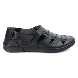 Olivier Chaussures en cuir masculin 54 kz noirs Light Airy pour l'été