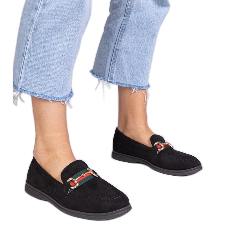 Laceurs noirs d'Ekozamsz avec une décoration dorée le noir