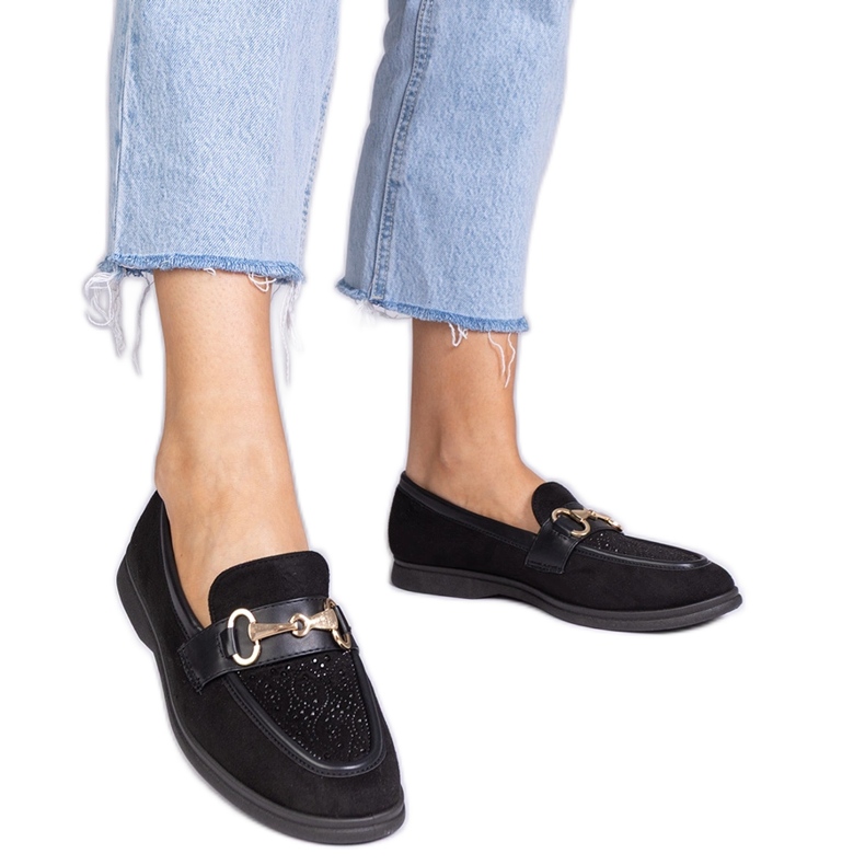 Laceurs noirs d'Ekozamsz avec des zircons le noir