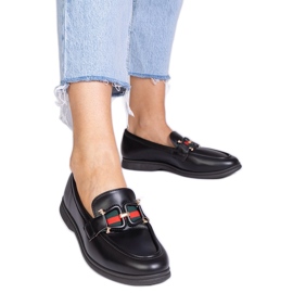 Black Eco -Peather Mandis avec un ornement noir