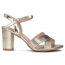 Filippo Sandales en cuir pour femmes sur le Golden Post DS6901 / 25 doré