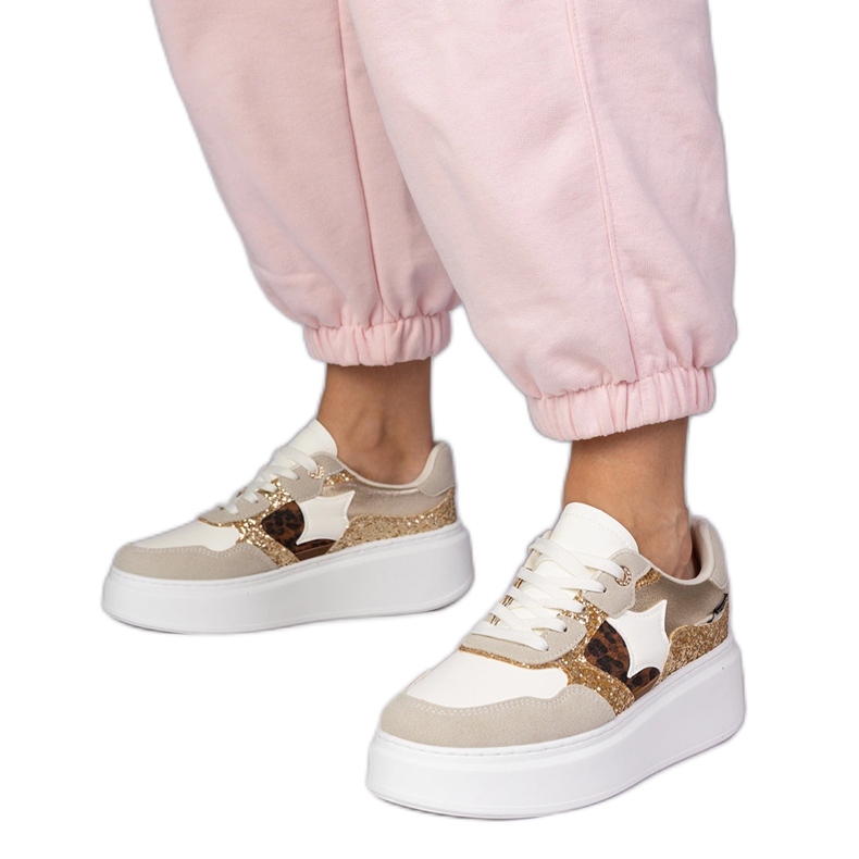 Baskets léopard avec paillettes multicolore Baskets léopard avec paillettes multicolore