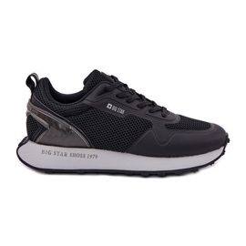 Sneakers masculins sur la plate-forme Big Star RR174361 Plateforme de Polish Black System noir