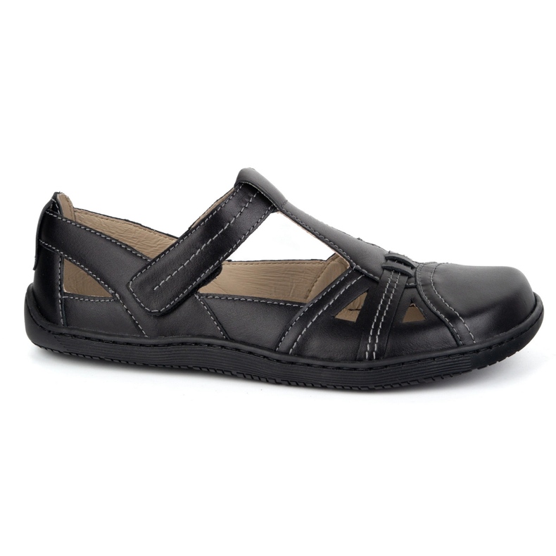 Chaussures aux pieds nus pour femmes Ultralekkie olivier 1285 Velcro le noir