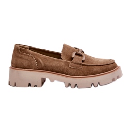 S.Barski Mocassins en daim des femmes avec un ornement tw117 olive vert