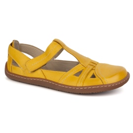 Chaussures aux pieds nus pour femmes Ultralekkie olivier 1285 Velcro jaune