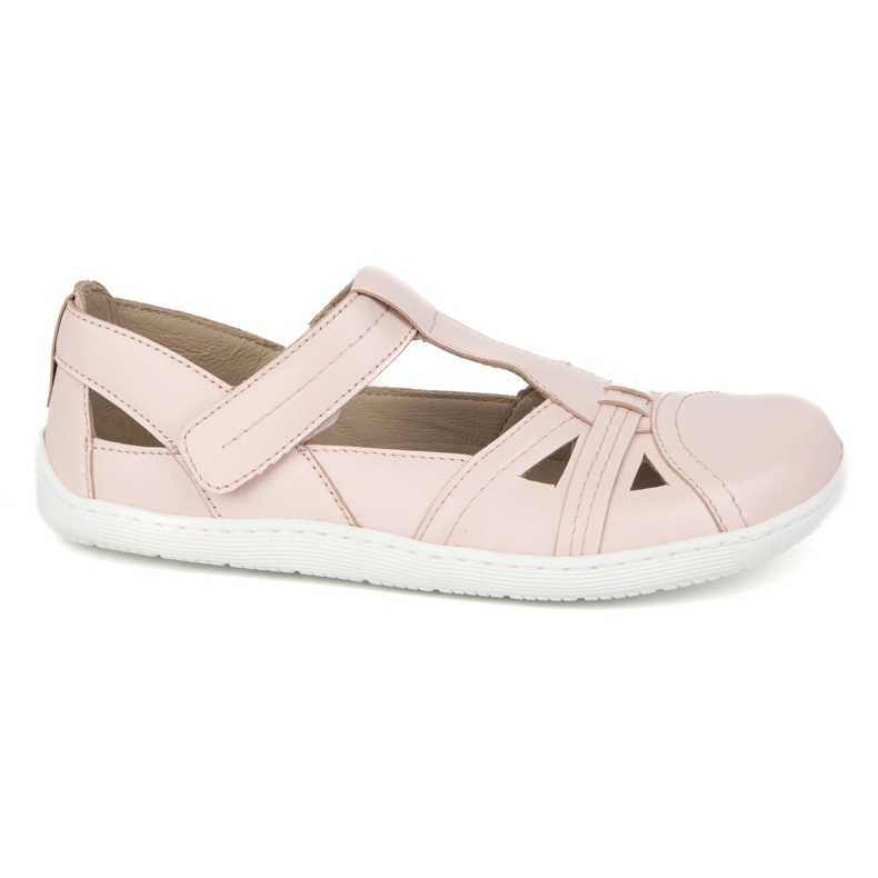 Chaussures aux pieds nus pour femmes Ultralekkie à moitié - Lane Olivier 1285 Powder Velcro Pink rose