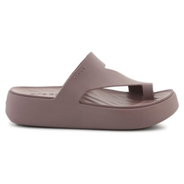 Talons Crocs Getaway Platform Plateforme Toe Loop 210834-0LF brun