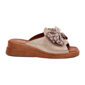 Jezzi Coins féminins en coin avec un nœud d'or doré