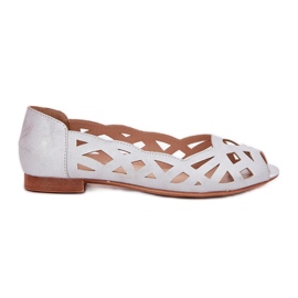 Jezzi Ballerines d'ouverture en argent avec doigts nus