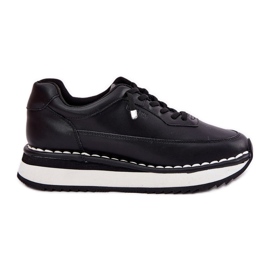 Sneakers en cuir féminin sur la plate-forme noire Big Star RR274A335