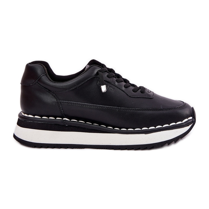 Sneakers en cuir féminin sur la plate-forme noire Big Star RR274A335 le noir Sneakers en cuir féminin sur la plate-forme noire Big Star RR274A335 le noir