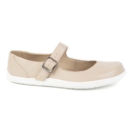 Barefoot Women's Ballerinas Olivier 1286 - Chaussures en cuir avec une boucle pour les stylisations quotidiennes et élégantes beige Barefoot Women's Ballerinas Olivier 1286 - Chaussures en cuir avec une boucle pour les stylisations quotidiennes et élégantes beige