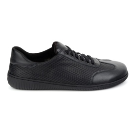 WASAK Chaussures en cuir minimaliste pour hommes aux pieds nus 0742wk noir pressé sur le fond noir