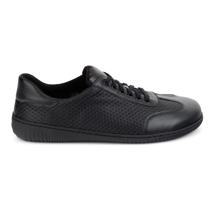 WASAK Chaussures en cuir minimaliste pour hommes aux pieds nus 0742wk noir pressé sur le fond noir
