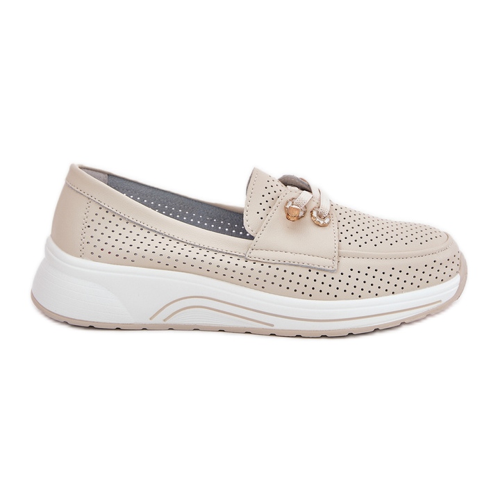 Chaussures en cuir en cuir naturel sur la plate-forme beige Artiker 56C2102 Chaussures en cuir en cuir naturel sur la plate-forme beige Artiker 56C2102