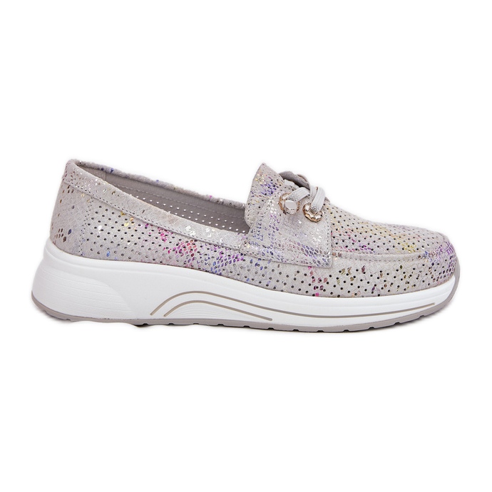 Chaussures en daim en cuir naturel sur la plate-forme grise Artiker 56C2104 Chaussures en daim en cuir naturel sur la plate-forme grise Artiker 56C2104