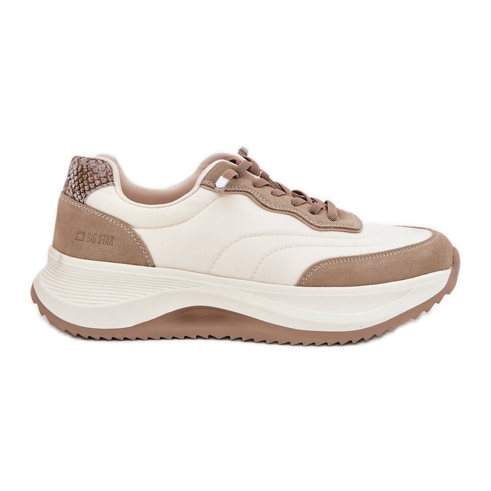 Sneakers en daim féminin sur le système beige beige Hi-Polish Big Star RR274A344