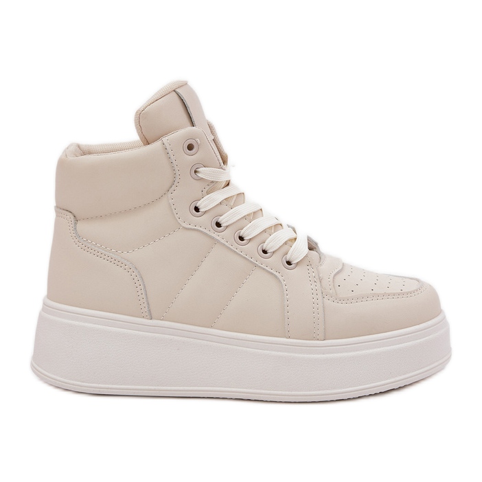 Evento Les baskets féminines hautes sur la plate-forme beige