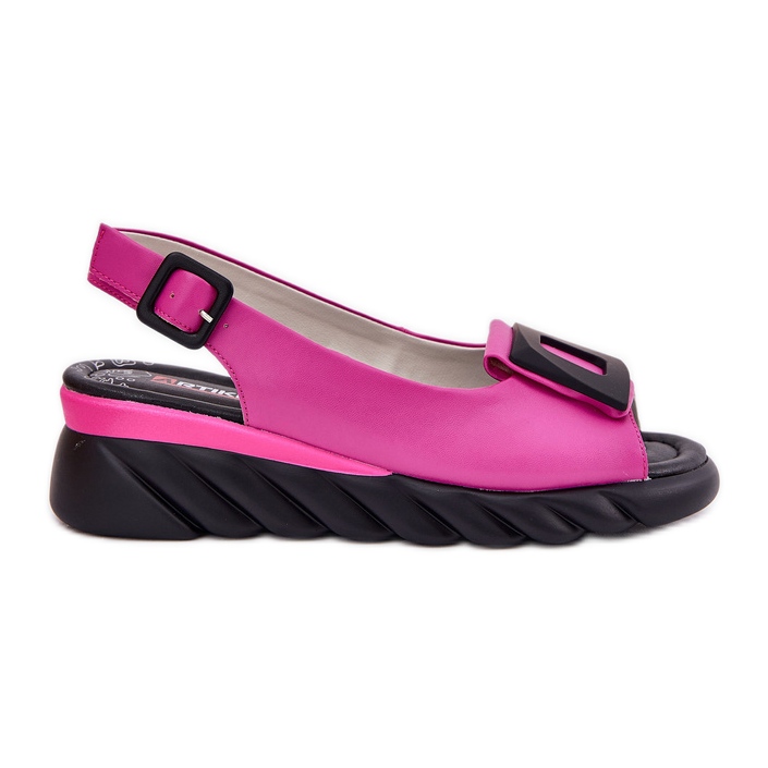 ARTIKER Sandales en cuir pour femmes avec un coin avec décoration Artker 56C1571 Fuchsia rose ARTIKER Sandales en cuir pour femmes avec un coin avec décoration Artker 56C1571 Fuchsia rose