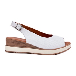 Sandales en cuir sur l'Artiker 56C2317 White coin blanc