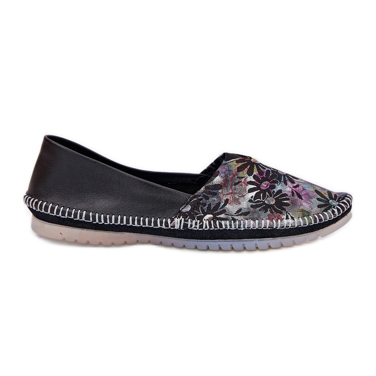 Ballerines en cuir avec un motif Maciejka T1930-39 noir le noir