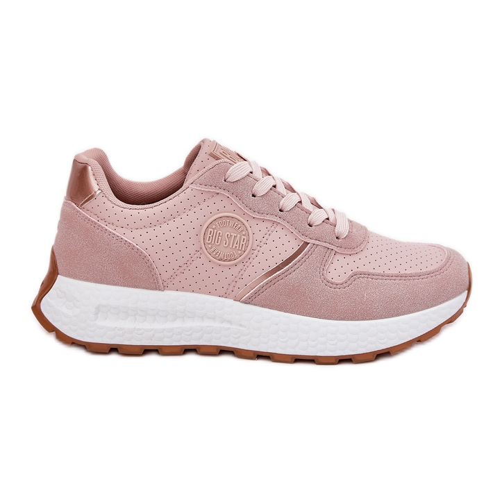 Sneakers féminins sur la plate-forme Big Star RR274489 Système rose Hi-Polish