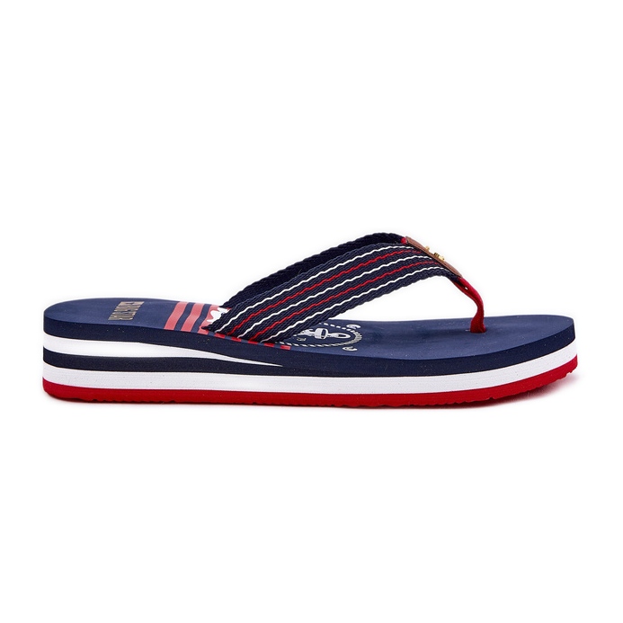 Flip Flip -flops Flip -flops on Wedge Big Star RR274A126 Bleu marine