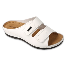 Slippers en cuir féminin Befado 158d285 Blanc blanche