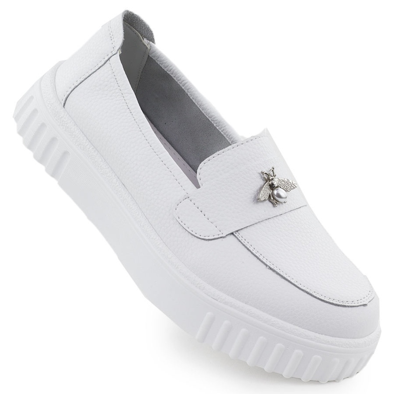 Chaussures en cuir pour femmes Landes blanches Vinceza 93204