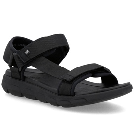 Sandales pour hommes Velcro Black Rieker 20850-00 noir