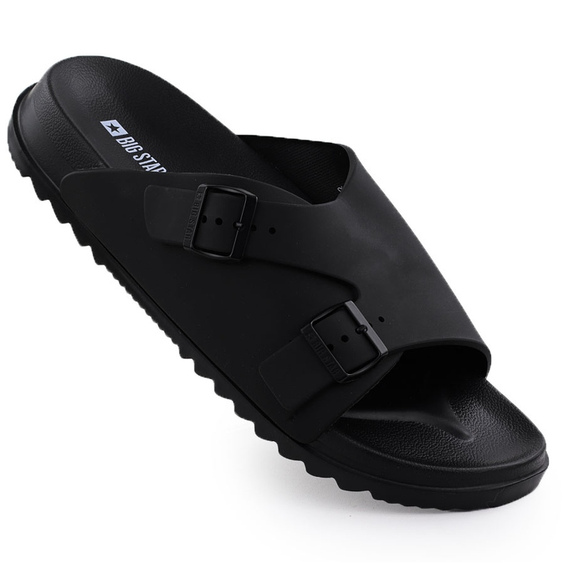 Black Big Star RR174A019 Slippers de plage noire pour hommes le noir
