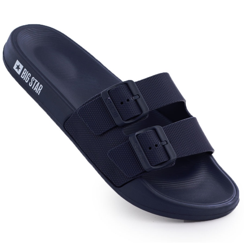 Les tongs de plage masculins Big Star RR174A038 Navy Blue Pool bleu