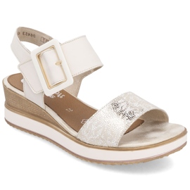 Sandales confortables en cuir pour velcro, Remonte D6453-61 Velcro blanche