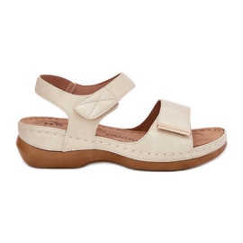 Evento Sandales velcro aux femmes confortables doré