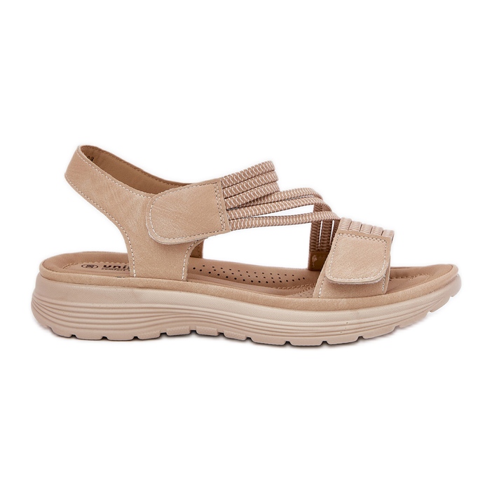 Evento Sandales Velcro confortables pour femmes, beige Evento Sandales Velcro confortables pour femmes, beige