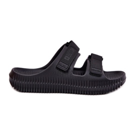 Les tongs de mousse féminine avec Big Star RR274A527 Black Velcro noir