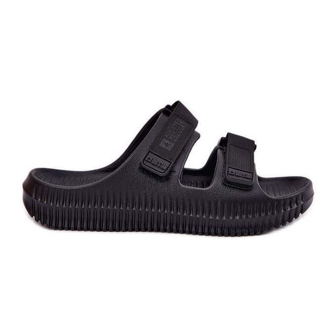 Les tongs de mousse féminine avec Big Star RR274A527 Black Velcro le noir