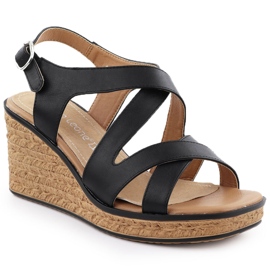 Sandales féminines sur les quartiers Black Sergio Leone SK223 le noir Sandales féminines sur les quartiers Black Sergio Leone SK223 le noir