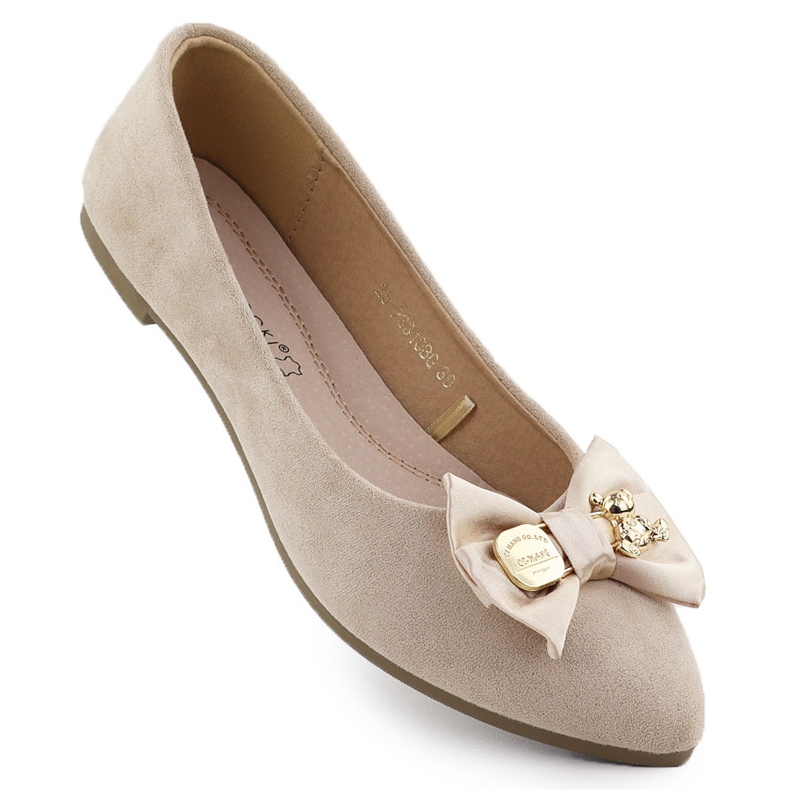 Ballerines féminines avec un arc beige Potocki BB23310