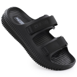 Black Big Star RR274A527 BEACH Velcro tongs Flip Flops noir