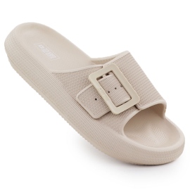 Les tongs sportifs féminins sur une semelle épaisse Big Big Star RR274A582 beige