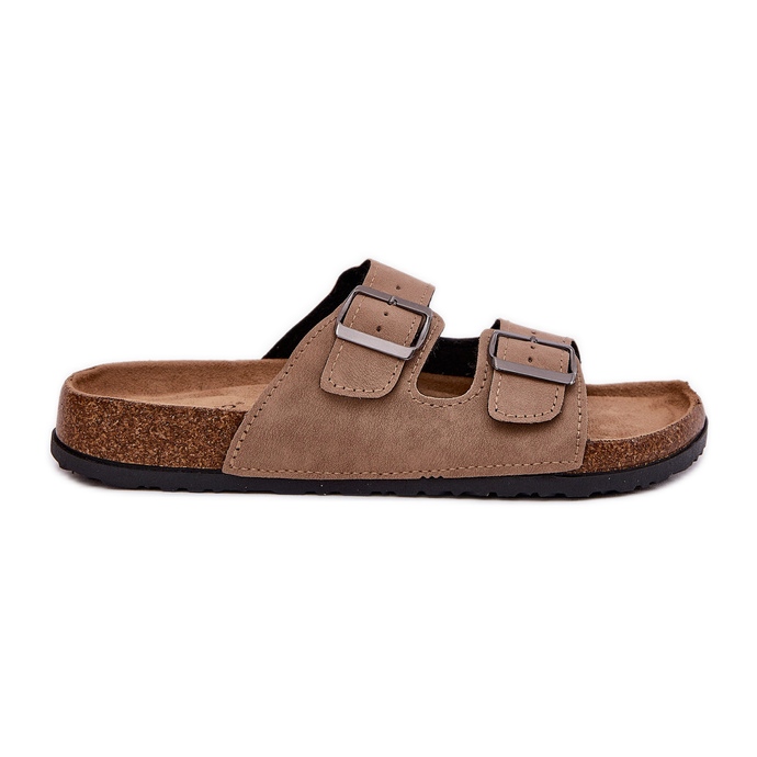 Evento Les tongs pour femmes avec des pinces sur une plate-forme en liège beige