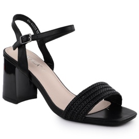 Sandales féminines sur le poste Black Vinceza 62228 noir