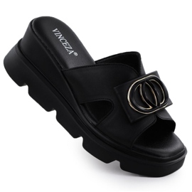 Slippers pour femmes sur les quartiers Black Vinceza 58464 noir