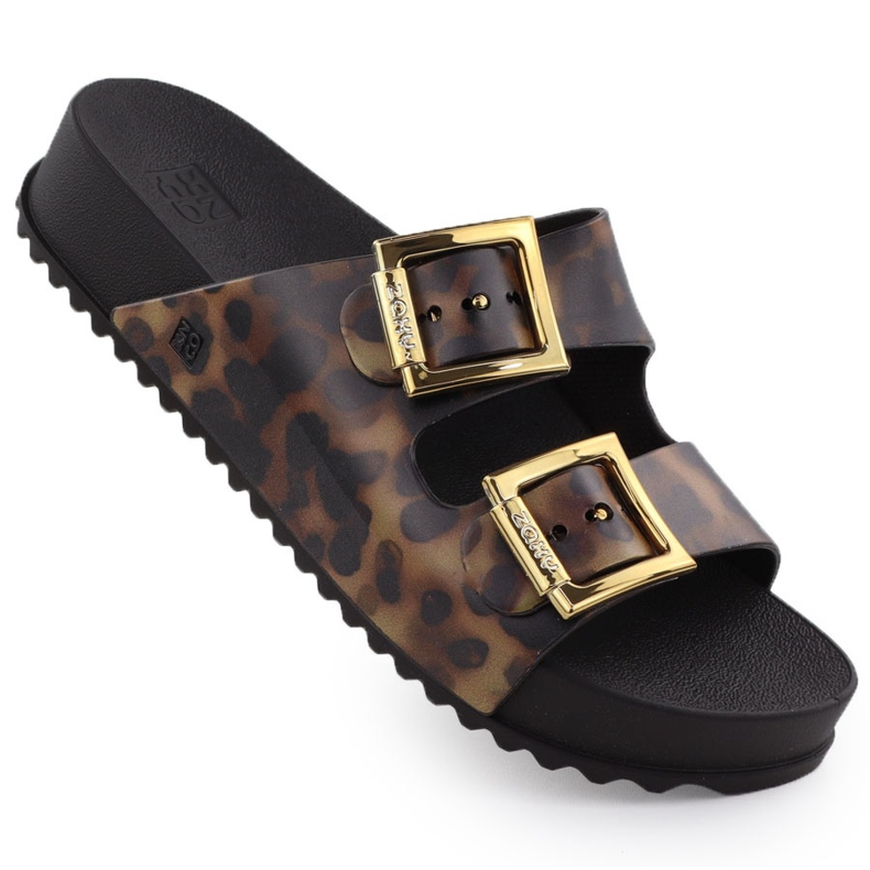 Les tongs pour femmes avec boucles de plage de piscine avec imprimé léopard marron zaxy RR285059 brun Les tongs pour femmes avec boucles de plage de piscine avec imprimé léopard marron zaxy RR285059 brun